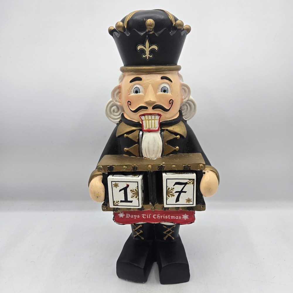 New Orleans Saint NFL Christmas Countdown Nutcracker
